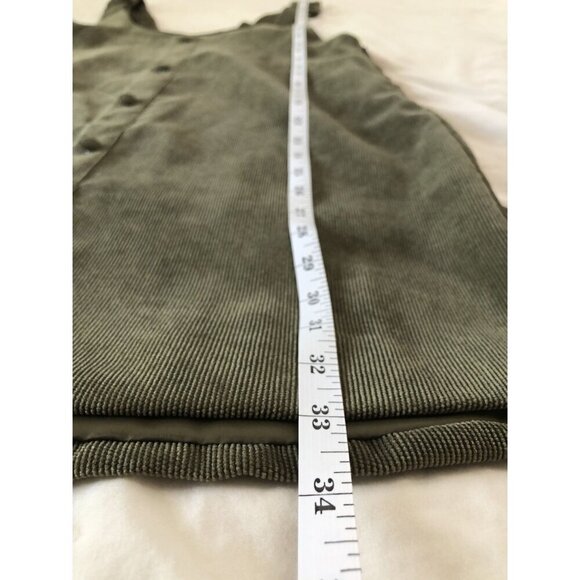 Hayden Los Angeles Corduroy Overall Jumper Dress Womens M Olive Green School - Picture 8 of 8